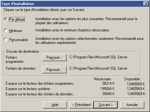 installation sql server 2000 fenetre10