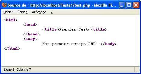 Premier script PHP Code HTML
